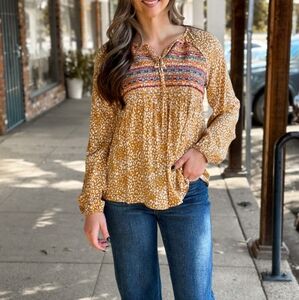 Savanna Jane Tunic Womens Size M boho peasant fall cottagecore